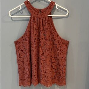 PAPER CRANE Lace Halter Top M